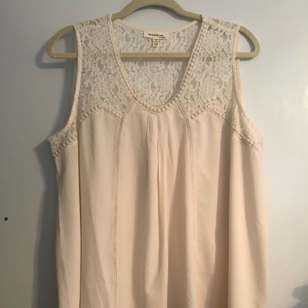 Cream or Ivory Chiffon Sleeveless Blouse